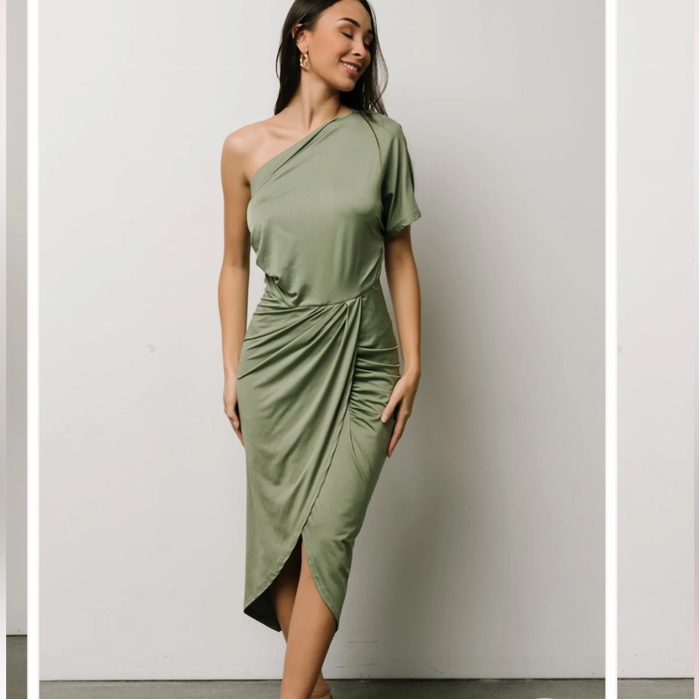 Baltic Born Green One-Shoulder Dress